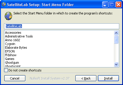 Dialog box asking for a Start Menu folder
