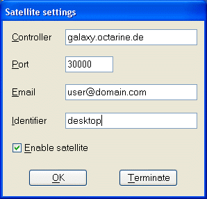 Satellite settigns dialog